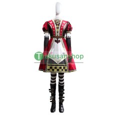 画像1: アリス マッドネス リターンズ  Alice: Madness Returns アリス レッドワンピース 風 コスチューム コスプレ衣装 コスプレ靴 バラ売り可 オーダーメイド (1)